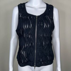 Milly of New York Zip Up Sleeveless Blouse